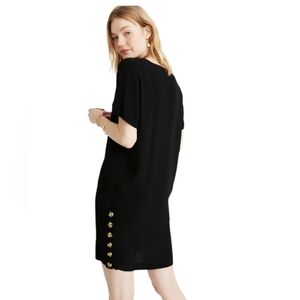 Madewell Side-Button Easy Dress Black Mini Dress size XS